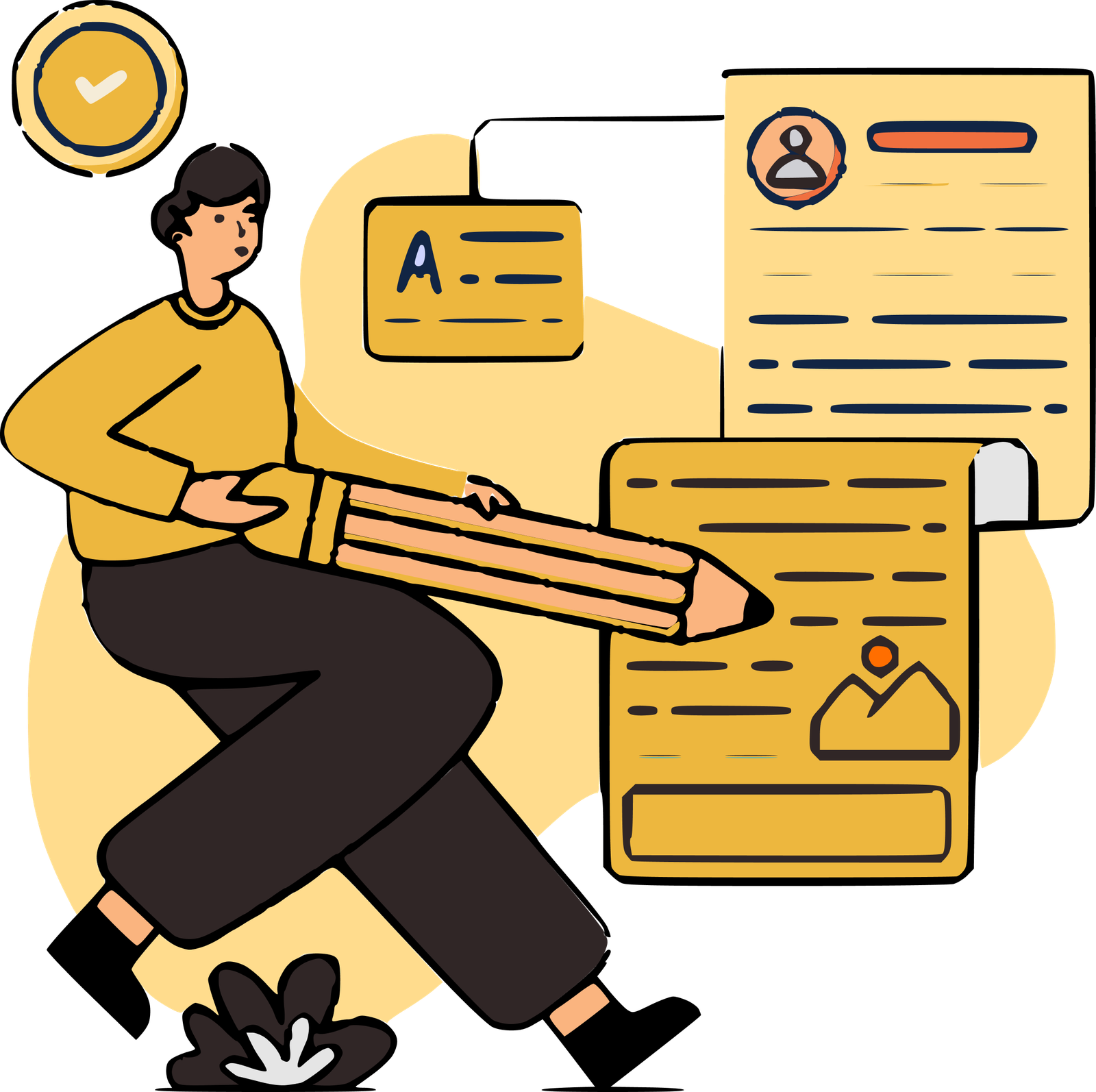 woman writing something in a planner layerstyle