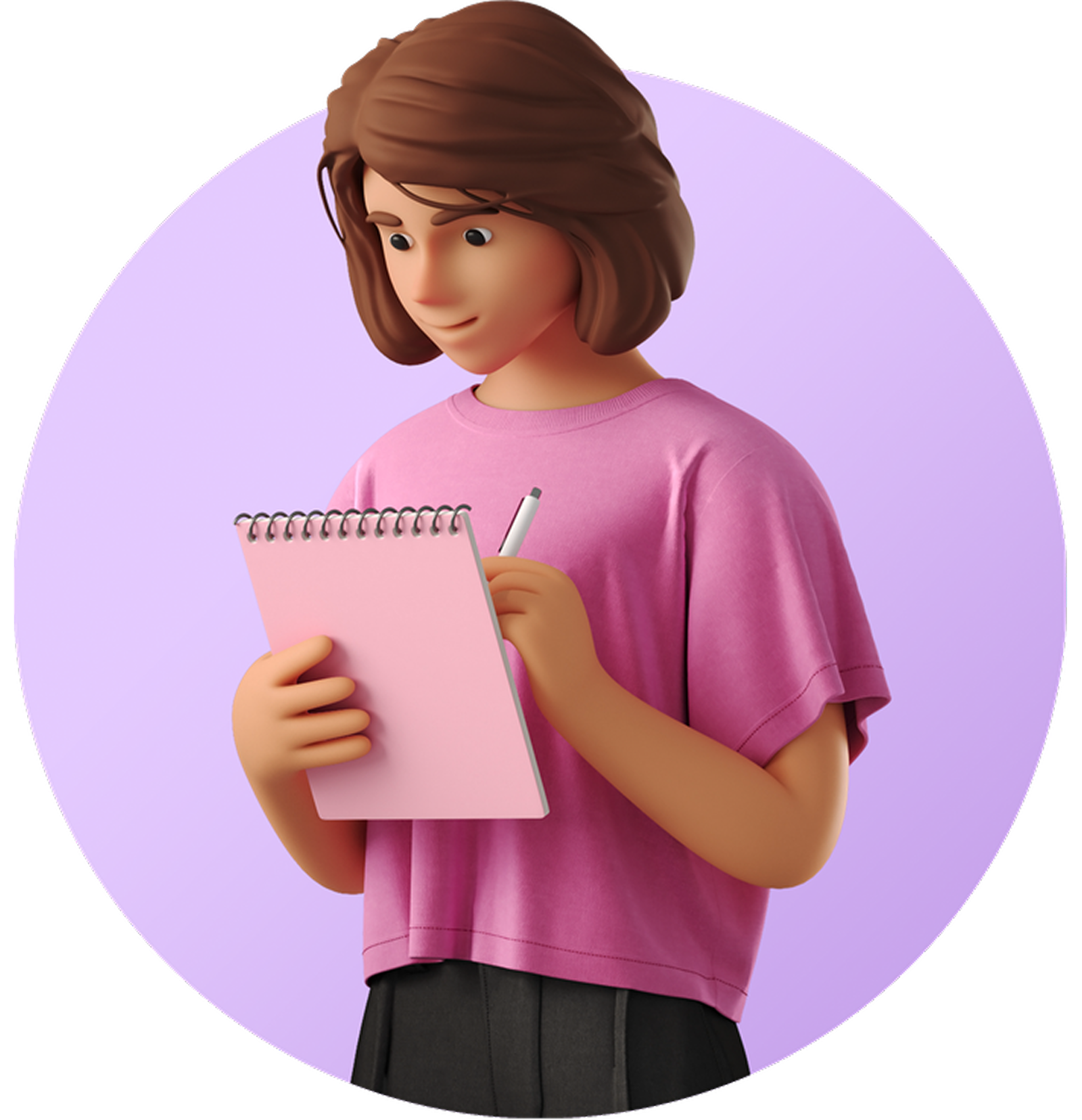 young woman writing in a notepad 1