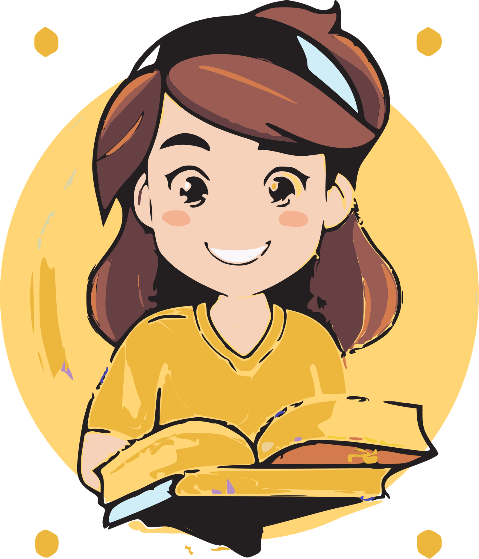 young woman writing in a notepad layerstyle